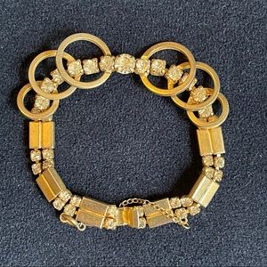 Vintage Sarah Coventry Gold & Rhinestone Bracelet (Signed)